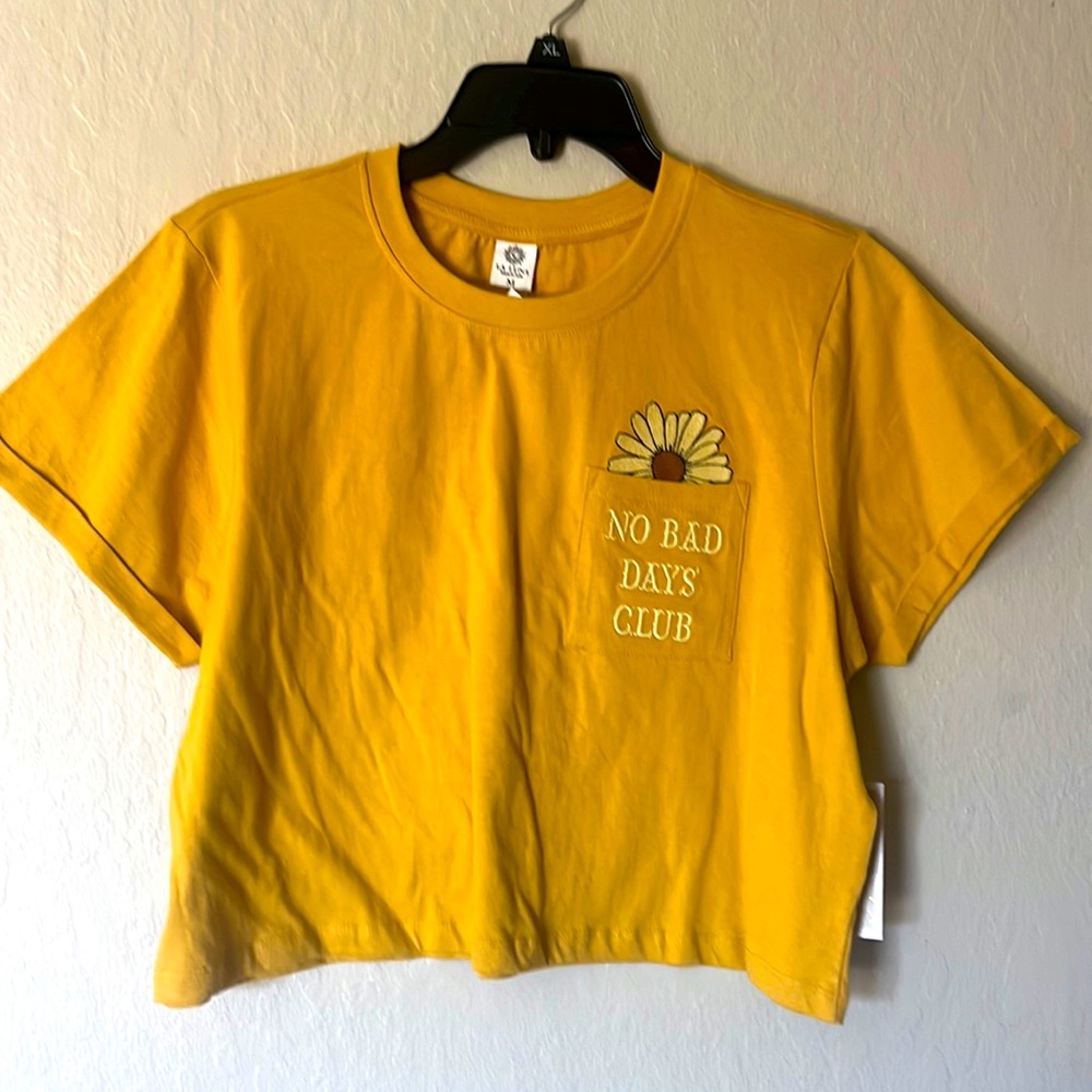 La Luna brand crop top, mustard yellow color. Size medium.